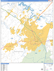 Johnson City Wall Map Basic Style 2026